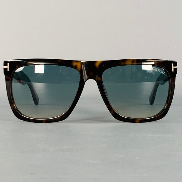 TOM FORD Brown Tortoiseshell Acetate Square Sunglasses - Picture 1 of 6
